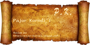 Pajor Kornél névjegykártya